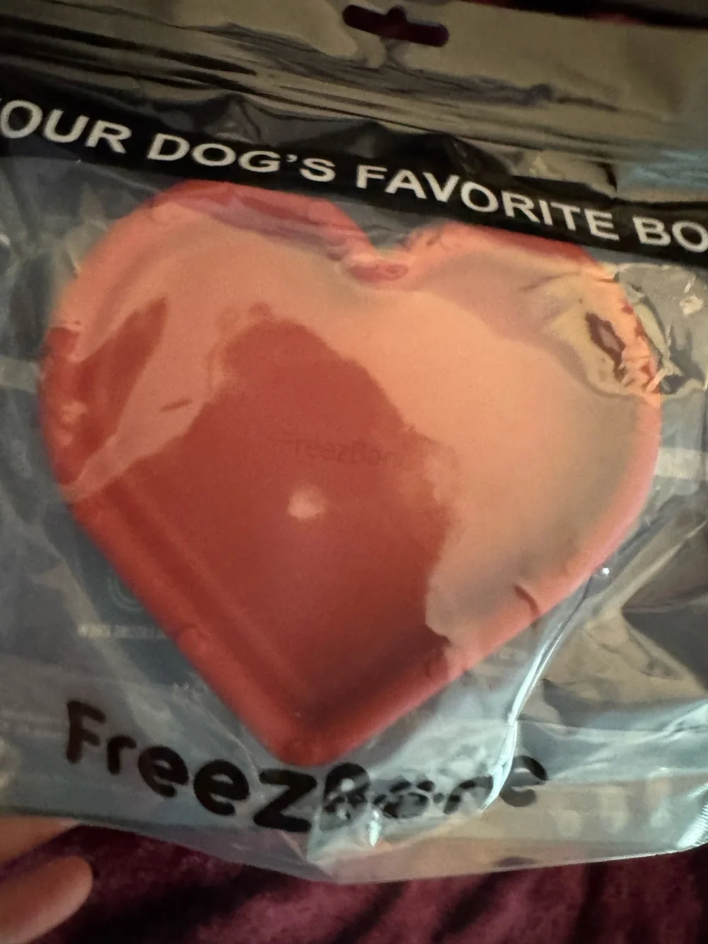 Freezbone L red heart dog treat, bowl, toy, freezer lick mat NEW